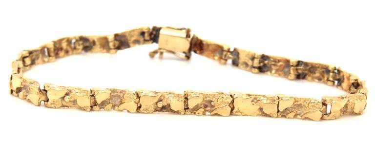 Estate 14K YG Nugget Style Ladies Bracelet