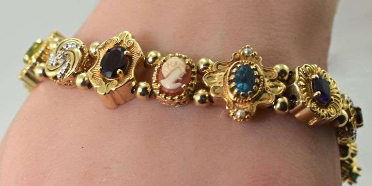 Fabulous Colorful 14K 8.5" Slide Bracelet