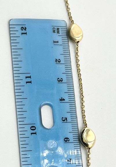 14KT Yellow Gold Disc Bead Station Necklace