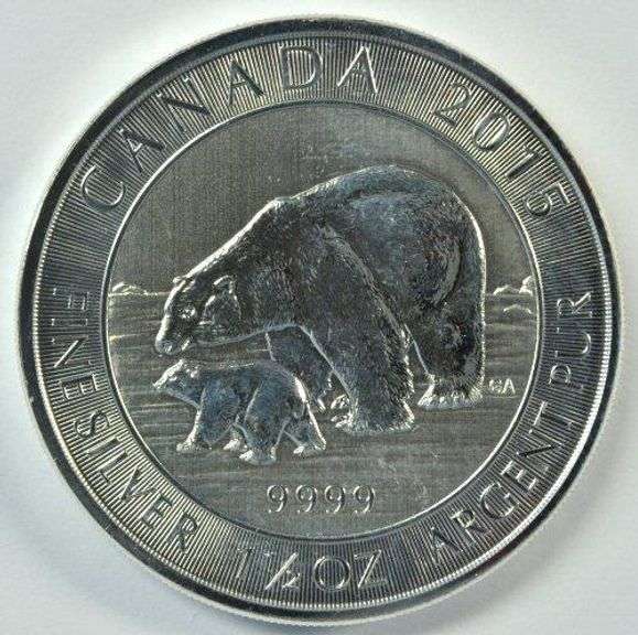 Super 2015 Gem BU 1.5 oz pure Silver Polar Bear & Cub