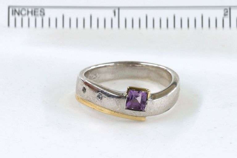 Sweet Sterling & 14k Ring with Amethyst