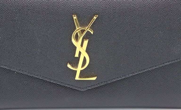 YSL Grain De Poudre Monogram uptown wallet