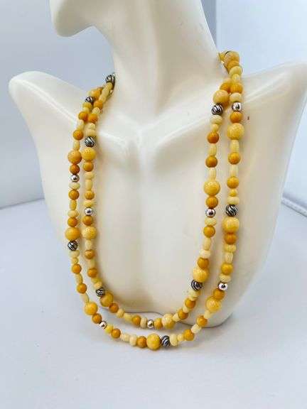 925 Sterling Silver Jay King DTR Silpada Yellow Opal Beads And Silver accent Necklace