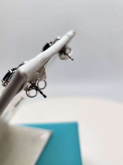 Magnificent pair of Sapphire Earrings Set in Sterling Silver