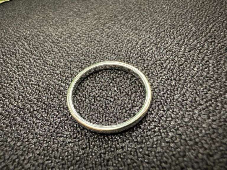 14k White Solid Gold 2mm Domed Plain Men's Women's Wedding Band Size 9