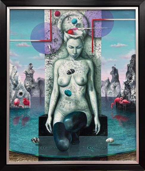 Surreal Elegance Original by Nelson Calderón Perez Nelson Calderon Statuette of Mind and Tide