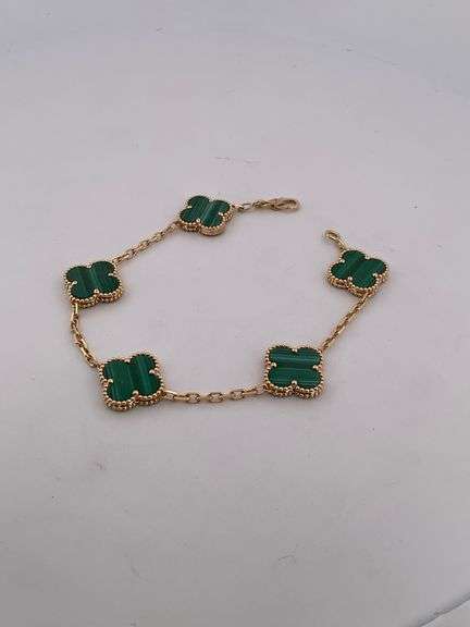CERTIFIED BRAND NEW 18K YELLOW GOLD CLOVER LEAF BRACELET