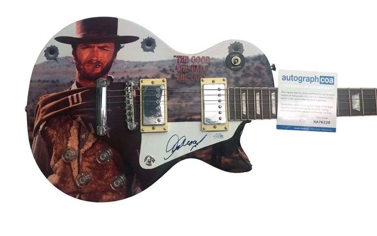 Clint Eastwood Autographed 1/1 The Good The Bad The Ugly Custom Guitar ACOA