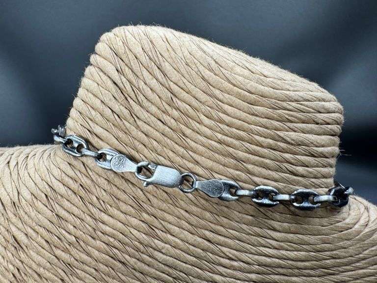 925 Sterling Silver Gun Metal Plated Marina 4.8mm Bracelet Made in Italy New 8.25"