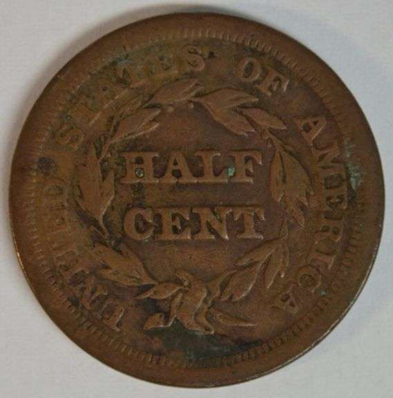 Collectible 1853 Braided Hair Half Cent