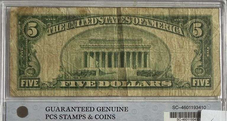 Popular $5 1934 A Series Silver Certificate