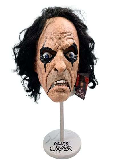 Alice Cooper Autographed Mask & Custom Display Stand Exact Photo Proof ACOA