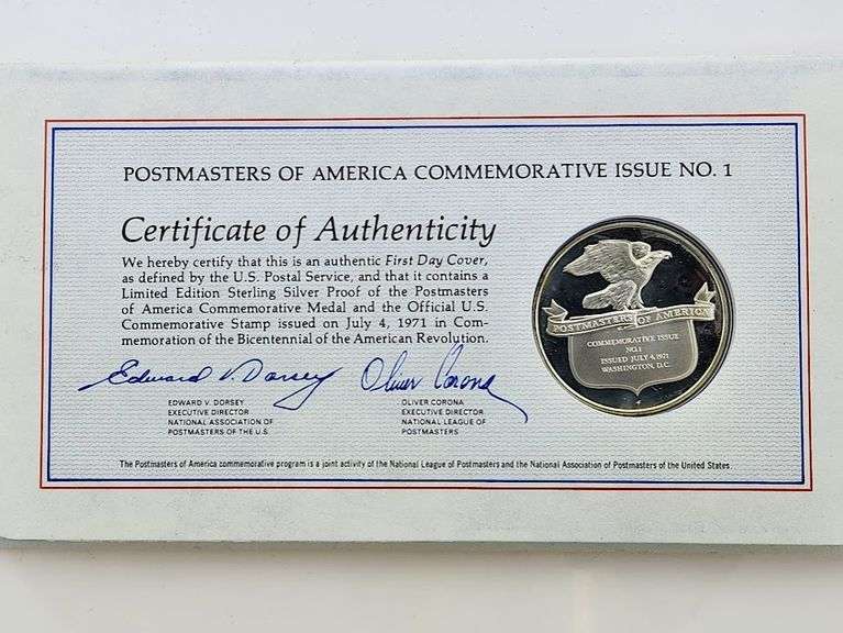 Limited Edition Sterling Silver Medal - Postmasters Commemorative Issue
