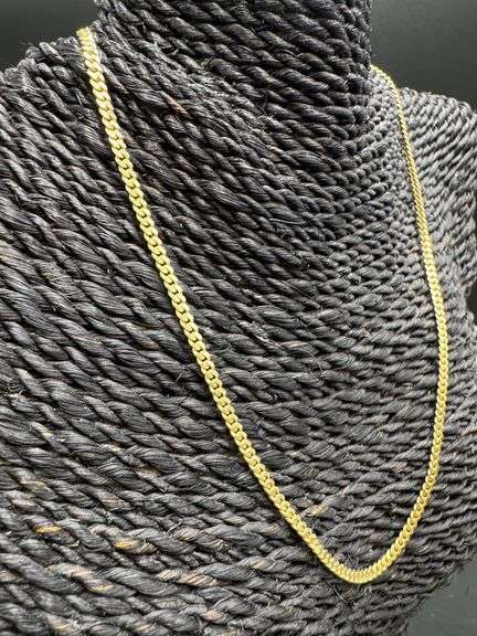 10k Yellow Gold Diamond Cut Miami Cuban Chain Unique 18" Necklace