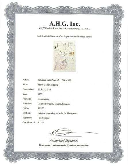 Highly Collectible and Rare Salvador Dali Hand-signed Original Engraving