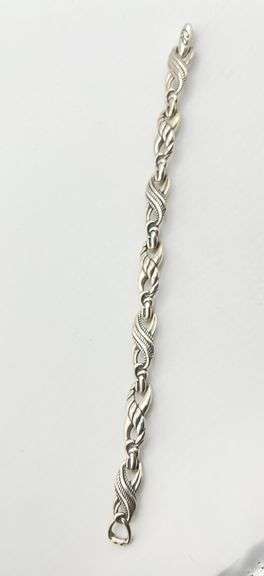 925 Sterling Silver Carolyn Pollack Vintage X-Link Infinity Interlocking Links Bracelet