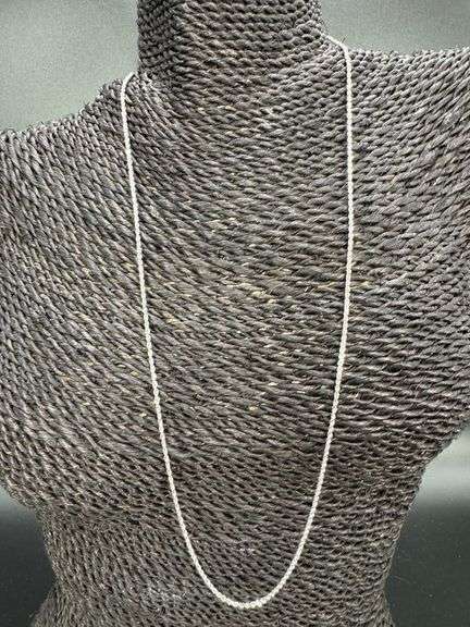 10k White Gold Solid Round Rope Link Chain 1.5mm Necklace 26"