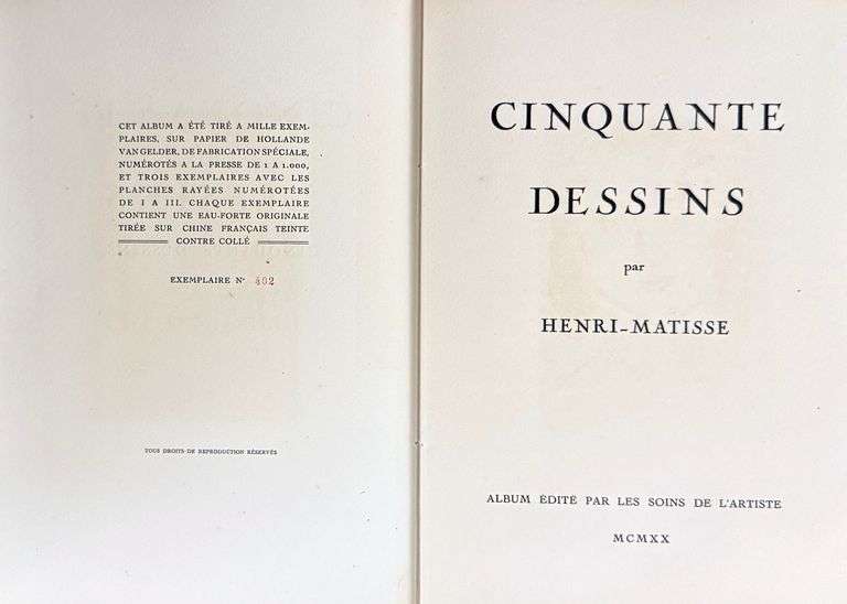 Investment! Original Henri Matisse etching hand signed by the artist. (Marguerite Matisse)