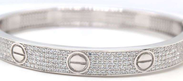 925 Sterling silver cubic zirconia love bangle