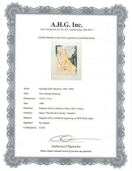 Collectible Original Color Engraving by Salvador Dali from The Divine Comedy