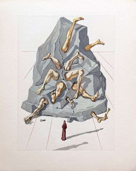 Highly Collectible Salvador Dali Original Color Engraving from The Divine Comedy