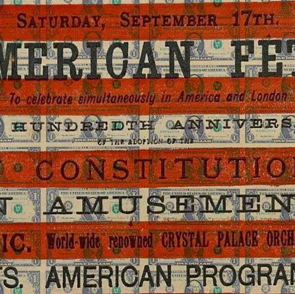 Historical art ! " Crystal Constitution " original painting by Chad Fandel is a commanding pop art  