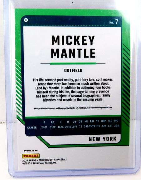 Mickey Mantle Donruss Optic Baseball Card