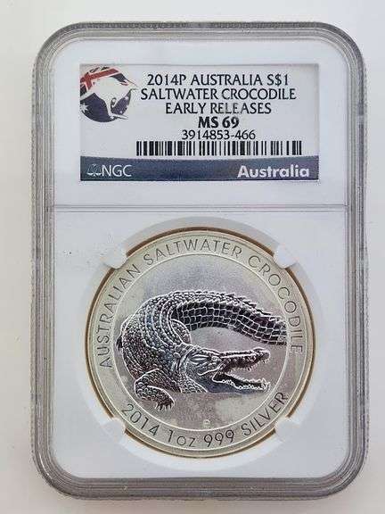 2014-P Australia Saltwater Crocodile, NGC MS69 ER "Milkspots" "IMP"