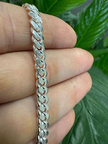 Sterling Silver Solid Miami Cuban Link Chain 5.7mm 925 Italy Box Lock Necklace 24"