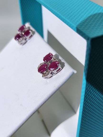 Elegant Silver Ruby Earrings