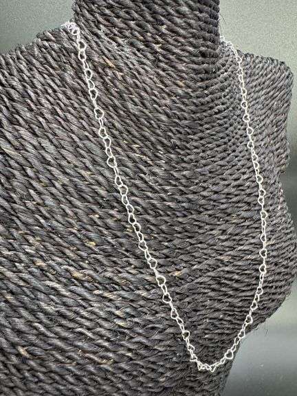 Sterling Silver Italian Love Heart Chain 4mm Solid 925 Italy Infinity Promise Necklace 14"