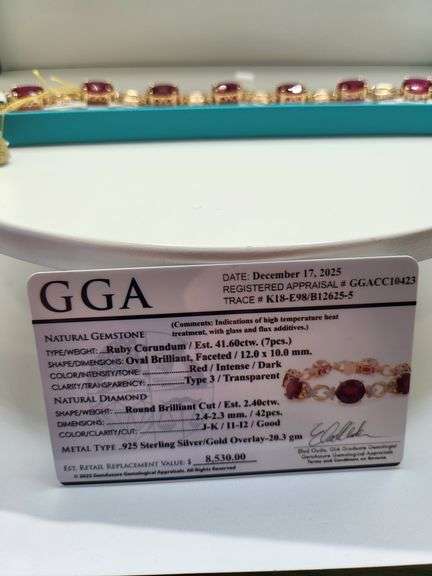 A true statement of elegance of Ruby and diamond Bracelet in Silver – GGA Certified. Set in lustrous