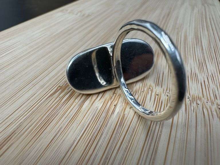 Sterling Silver 925 One of a Kind Dichroic Glass Ring Size 8.5