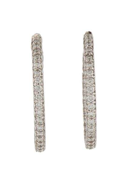 Roberto Coin 0.66ctw Diamond Inside Out Hoop Earrings in 18K