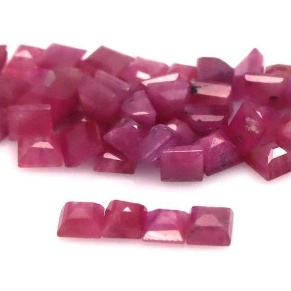 Lovely 10.65ct 61 piece princess cut Ruby set -Heated only!!!