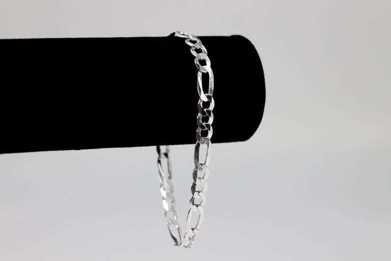 Sterling Silver Flat Marina Link Chain 10mm 925 Italy Anchor Mariner Bracelet 10"