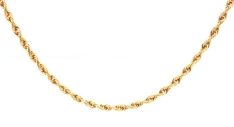 Useful 20" 14K YG Rope Necklace