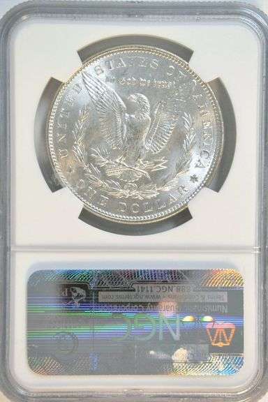 Solid bright-white Gem BU 1887 Morgan Silver Dollar. NGC MS65