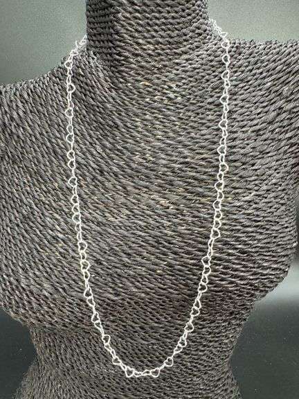 Sterling Silver Italian Love Heart Chain 5.3mm Solid 925 Italy Infinity Promise Necklace 24"