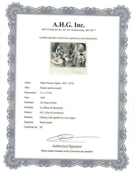 Highly Collectible and Rare Pablo Picasso Hand-Signed Etching