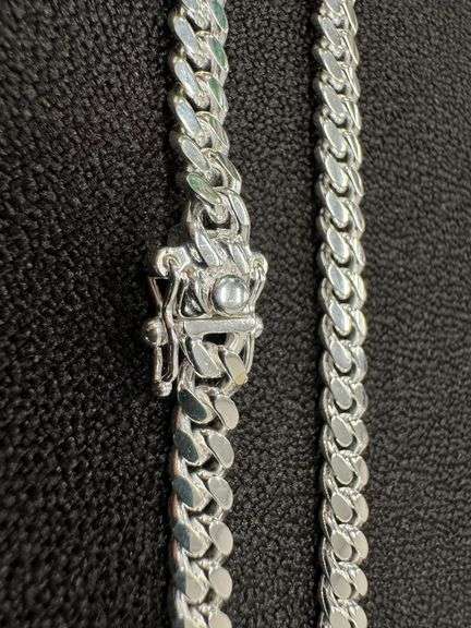 Sterling Silver Solid Miami Cuban Link Chain 5.7mm 925 Italy Box Lock Necklace 24"