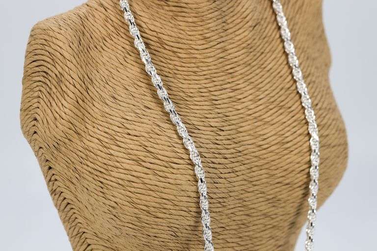 Sterling Silver Diamond-Cut Rope Chain 4.7mm Solid 925 Italy New Necklace 24"