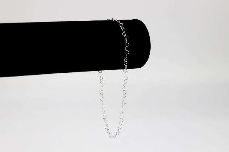 Sterling Silver Italian Love Heart Chain 3mm Solid 925 Italy Infinity Promise Bracelet Anklet 7"