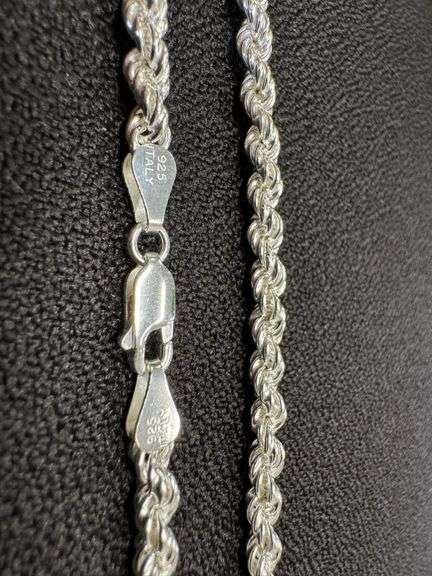 Sterling Silver Hollow Spiral Rope Chain 4mm Pure 925 Italy New Men's Wide Bracelet 8"