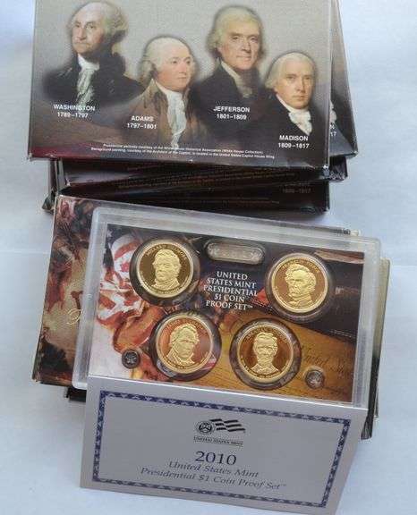 Nine US Presidential Proof Sets