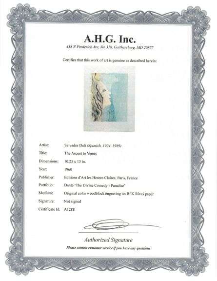 Rare Salvador Dali Original Engraving from The Divine Comedy, Paradise