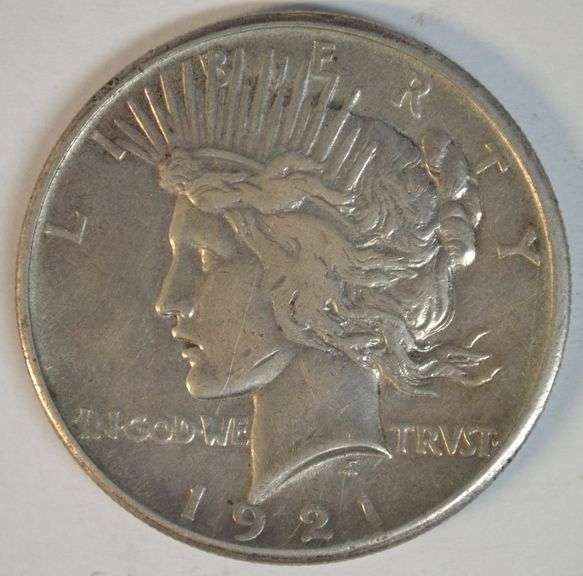 Scarce key date 1921 Peace Silver Dollar in sharp XF