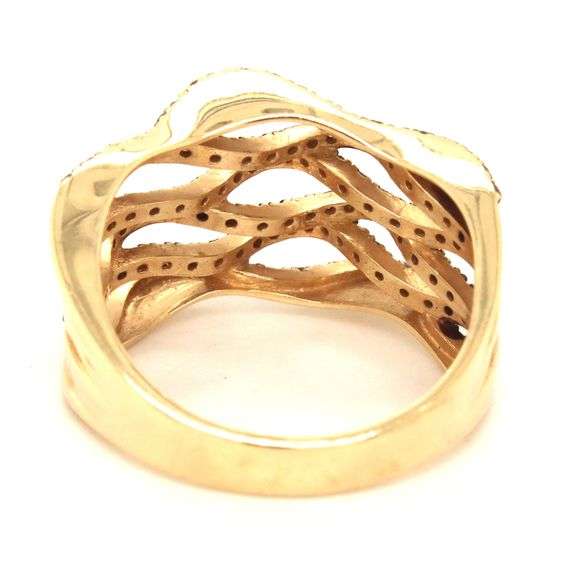 Nicely Designed Modern 14K YG Champagne Diamond Ring