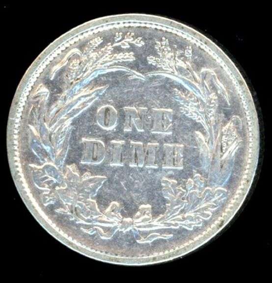 1892 Barber Silver Dime in AU Details