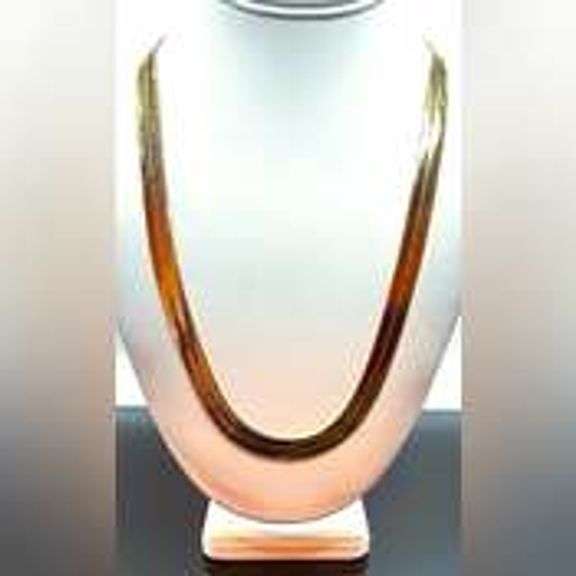 Huge 105.5 Gram 14 Kt Gold Plated Herringbone Necklace